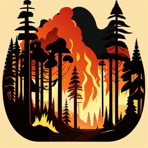 Ilustraci N Del Vector De Peligro De Incendio Forestal Vector Premium