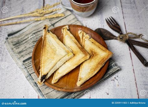 Roti Bakar Or Toast Bread Is A Baked Indonesian Sandwich Stock Image