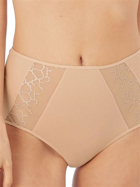 Culotte Taille Haute En Coton Et Broderie Suisse Lisse Beige Kiabi