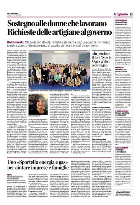 Movimento Donne Sportello Energia E Poligrafici Su Leco Di Bergamo