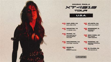 DANNA PAOLA Anuncia Por Estados Unidos XT4S1S TOUR USA Wow La Revista