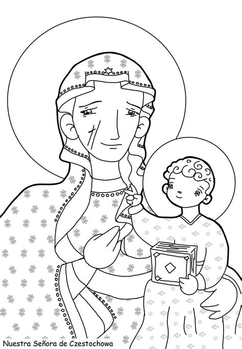 Matka Kolorowanka Colorare Madonna Lourdes Boska Coloriage Kolorowania