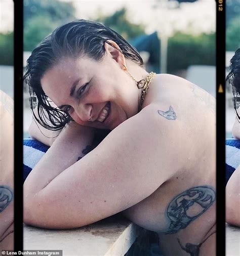 Lena Dunham Poses Naked Poolside As She Muses About A New Career Am I