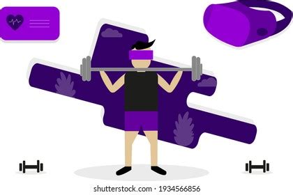 Vr Workout Concept Vr Fitness Gym Stock Vector Royalty Free