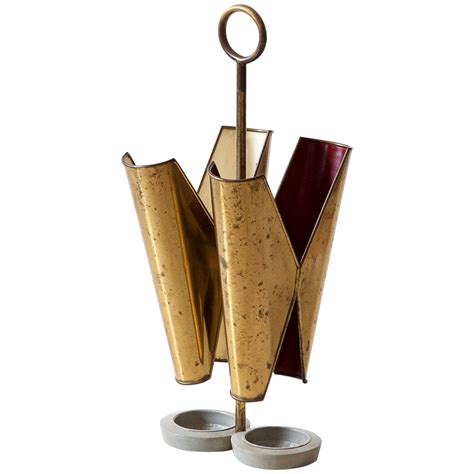 Whimsical 1950s Italian Hammered Brass Umbrella Stand Holder At 1stDibs