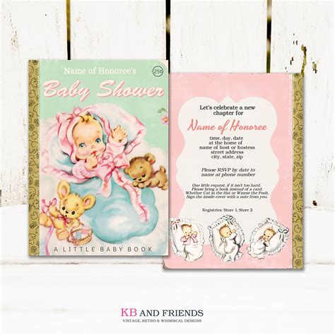 Printable Book Themed Baby Girl Shower Invitation That You Etsy