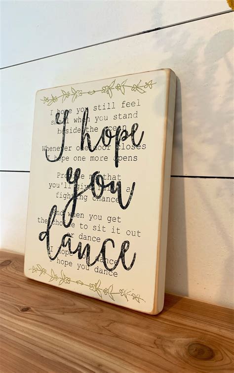 I Hope You Dance Lee Ann Womack Lyrics With Modern Script Wood Etsy