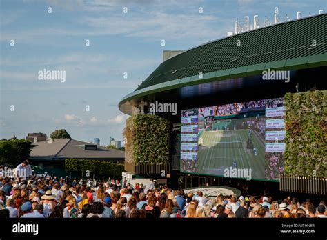 Fans And Spectators On Henman Hill Murray Mound Or Aorangi Hill With