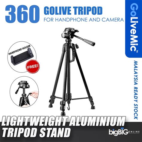 Golive Lightweight Aluminium Tripod Stand For Handphone Holder