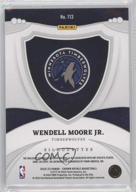 Panini Crown Royale Silhouettes Wendell Moore Jr Rookie