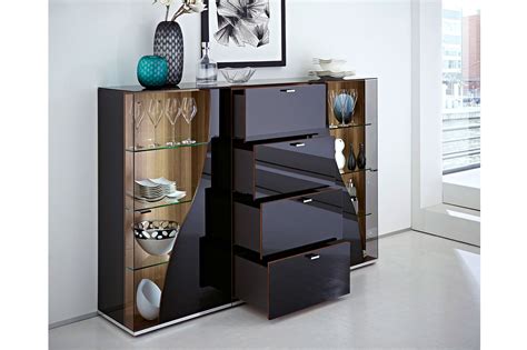 LEONARDO living Highboard CURVE nero Nussbaum Möbel Letz Ihr