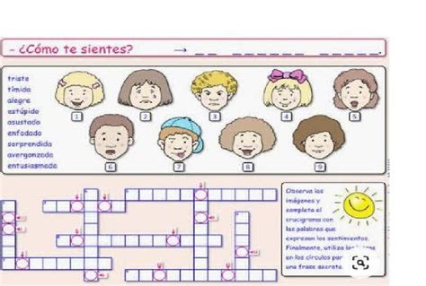 Observa Las Im Genes De Gestos Y Completa El Crucigrama Con Las