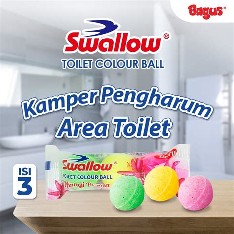 Jual Swallow Kamper Toilet Colour Ball Kamper Bulat Warna Warni 3 Pcs