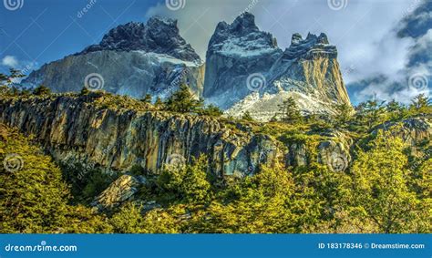 Torres Del Paine: Los Cuernos the Horns. Stock Photo - Image of camping, torres: 183178346