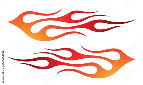 Vektorov Grafika Tribal Fire Flame Race Car Body Side Vinyl Sticker