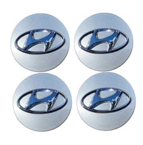Колпачок - заглушка на литой диск Hyundai (Хендай), 60мм, серебристый ...