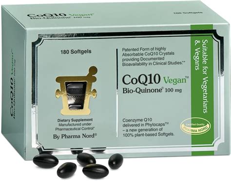 Coq10 Vegan Bio Quinone 100 Mg 180 Softgels Premium