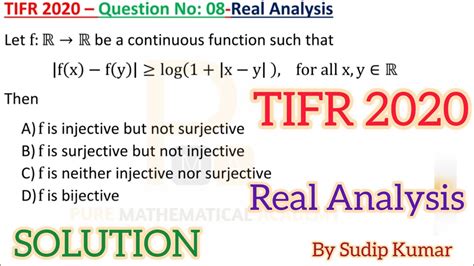 Tifr Mathematics Solution Tifr Real Analysis Solution Q