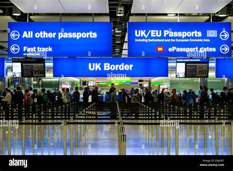 Immigration And Passport Control Terminal 2 Heathrow Airport London