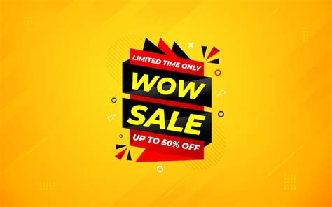 Premium Vector Wow Sale Banner Template With Special Offer Tag