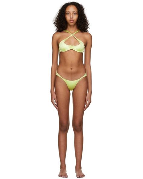 Isa Boulder Satin Ssense Exclusive Heart Bikini In Black Lyst Uk