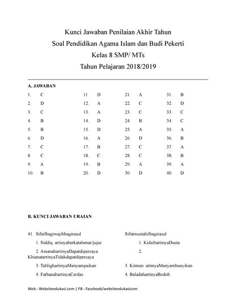 Kunci Jawaban Soal Pat Pai Kelas 8 K13 Websiteedukasi Kunci Jawaban