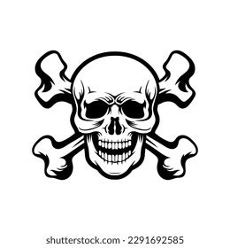 Skull Crossbones Pirate Cheerful Vector Illustration Stock Vector ...