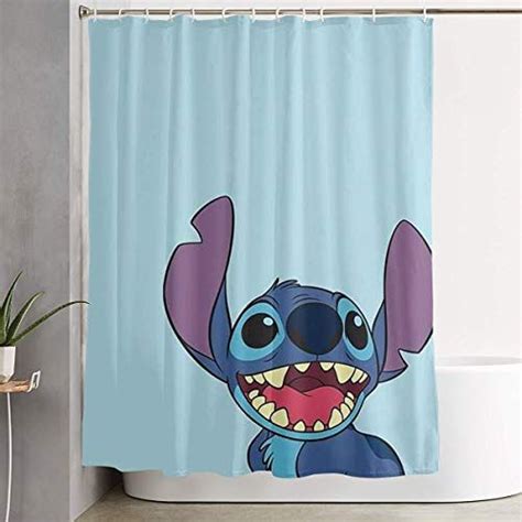 Wsxedc Shower Curtain Lilo And Stitch Waterproof Curtain