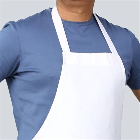 Best Quality White Standard Bib Apron With 2 Pockets 34″l X 32″w