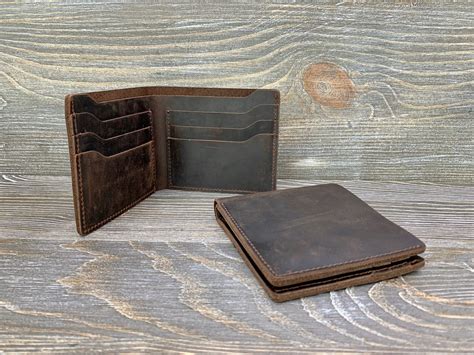 Mens Leather Wallet Personalized Bifold Wallet Monogrammed - Etsy