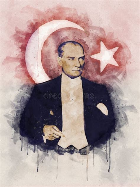 Portrait Of Mustafa Kemal Ataturk The Founder Of Republic Of Turkey