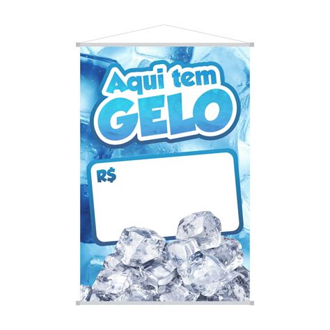 Banner Lona Aqui Tem Gelo X Cm Elo Produtos Especiais