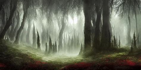 Beautiful Matte Painting Of A Fantasy Dark Forest Stable Diffusion