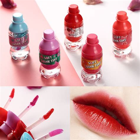 5 Colors Moisturizing Lip Gloss Stain Tint Lovely Soft Drink Bottle