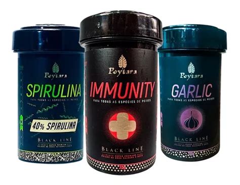 Kit Poytara Garlic 35g M Immunity 35g M Spirulina 45g M Frete grátis