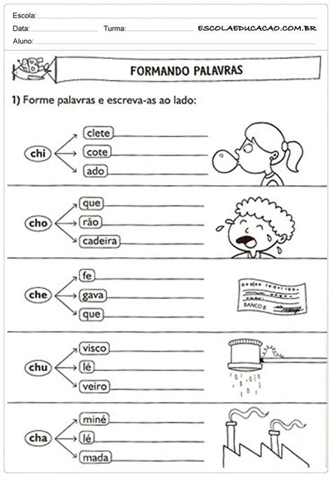 Atividades Ch Para Imprimir Atividades Educativas