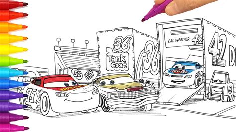 Draw Lightning Mcqueen Cal Weather Tex Dinoco In Cars Drawing And