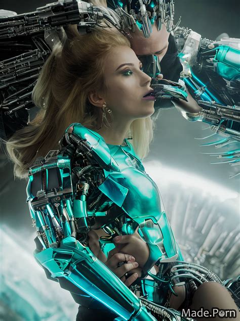 Porn Image Of Aqua Green Hair Woman Anodized Metal Sci Fi Silk Alien Planet Created By AI