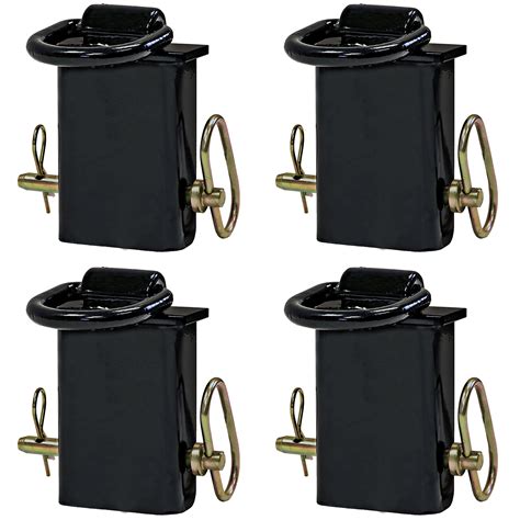 Buyers Products, D-RING, STAKE POCKET, BLACK PC, 4 PK, Diameter 0.5 in