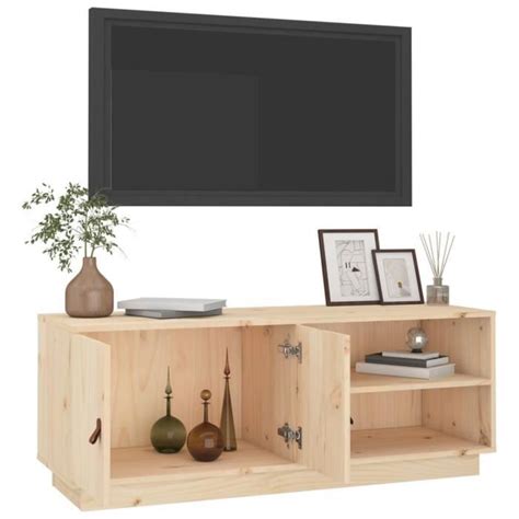 Cen Meuble Tv X X Cm Bois De Pin Massif Cdiscount Maison