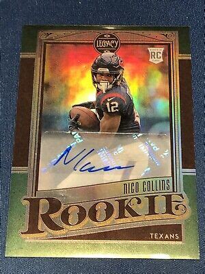 2021 Panini Chronicles Legacy Nico Collins Green Rookie Card Auto