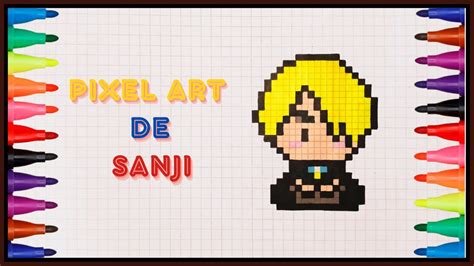 como dibujar  sanji en pixel art tutorial facil paso  paso youtube