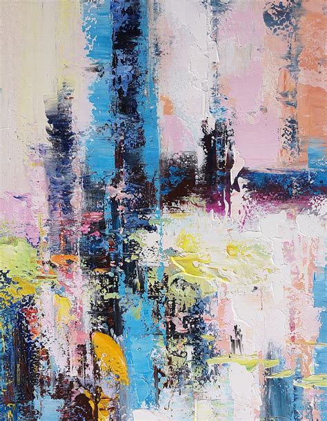 Colorful Abstract Painting Pink And Blue Canvas Painting Ap114 Extra