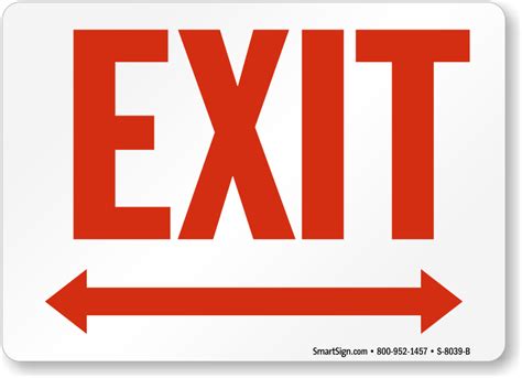 Directional Exit Signs With Arrows | Free PDF 