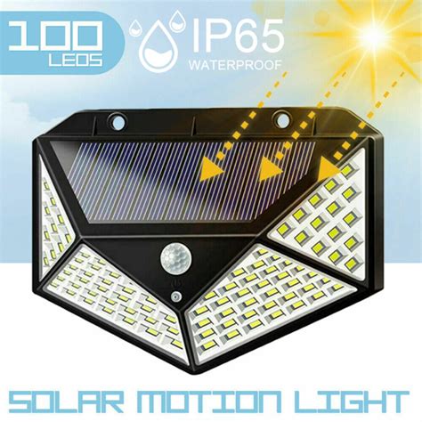 Solar Lights Outdoor,Solar Motion Sensor Lights 100 LED,Security Wall ...