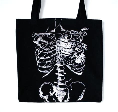 Skeleton Shopping Bag Alternative Big Bag Gothic Bag Mens Etsy