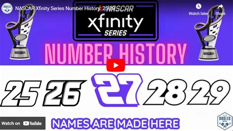 Dogleg Media: Xfinity Series Number History: 25-29 - The Daily Downforce