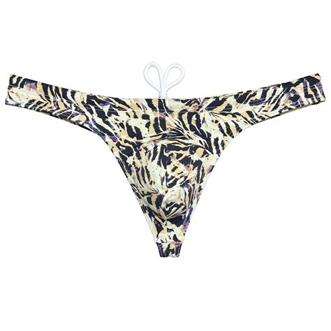 Botmois Swim Thong Men S Underwear Male Bikini Brief Drawstring Lined Swimwear Enhancing Pouch