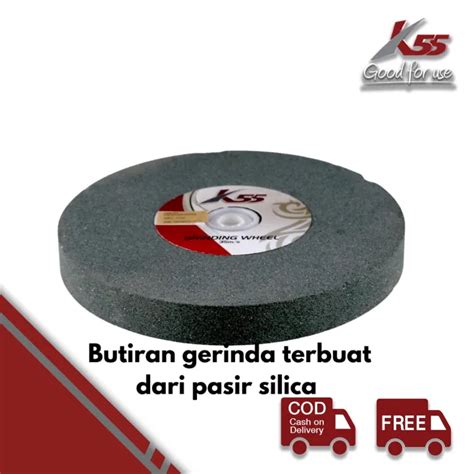 K55 Batu Grinda Duduk Hijau 150x25x25 4mm GC Mata Gerinda Pedestal