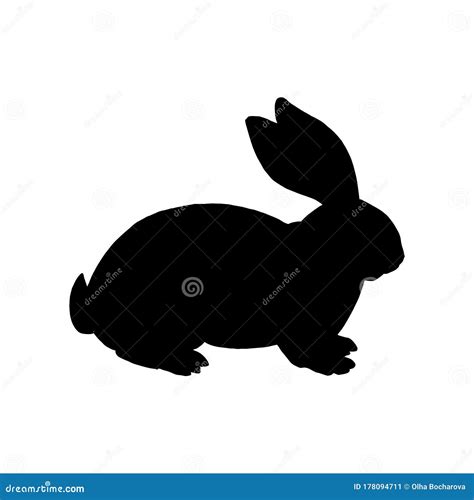 Vector Illustration Of Easter Bunny Silhouette Black Rabbit Silhouette